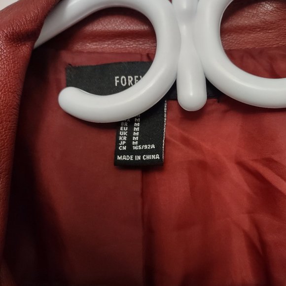 Forever 21 Medium Red Leather Jacket - Picture 4 of 6